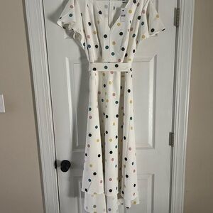 Lane Bryant Cream High Low Wrap Sundress